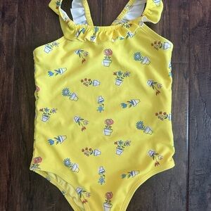 Gap Yellow Floral Kids Swimsuit size 2T